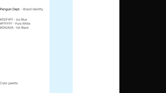 Penguin Dept. brand identity color palette